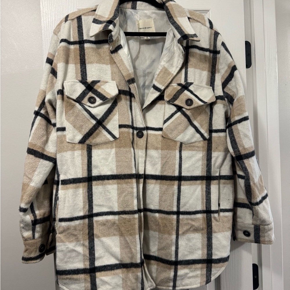 Thread & Supply Cream Satin Jacket